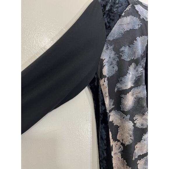 Burnout Crushed Velvet Mixed Media Whimsygoth Witchy Fairygoth Tunic Top L Boho - Picture 6 of 14